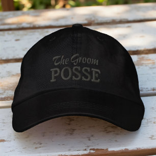 The Groom Posse Modern Simple Typography Wedding Embroidered Baseball Cap