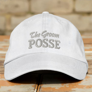 The Groom Posse Modern Simple Typography Wedding Embroidered Baseball Cap