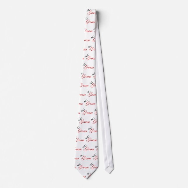 The Groom (Script Red) Tie (Front)