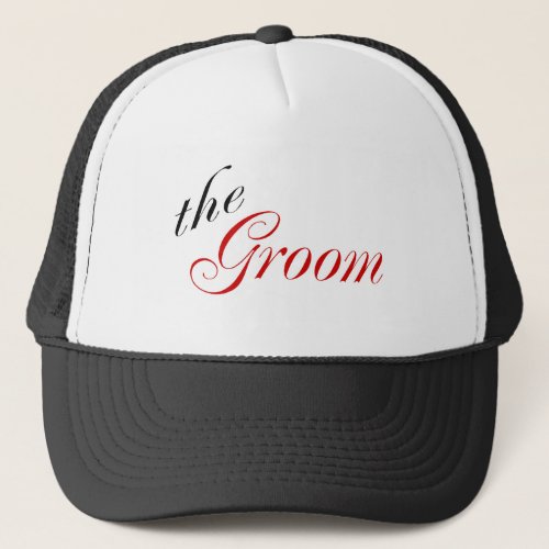 The Groom Script Red Trucker Hat