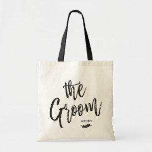 The Groom Script Style Custom Name Wedding Tote Bag