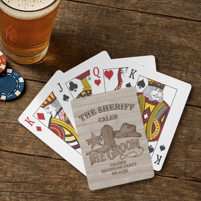 The Groom Sheriff Rustic Cowboy Bachelor Party Poker Cards (Creator Uploaded)
