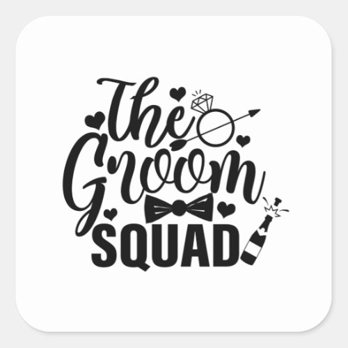 The Groom Squad Square Sticker