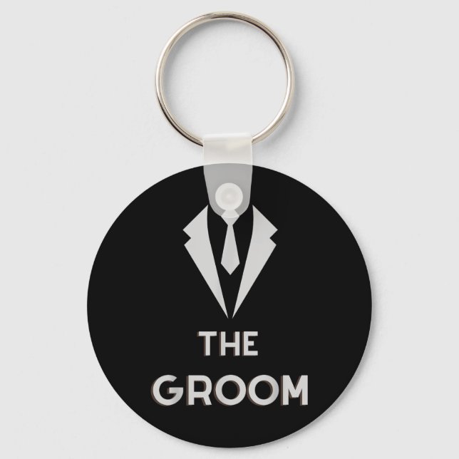 The Groom Squat Bachelor Supplies Party Wedding  Keychain (Front)