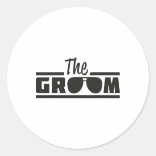 The Groom Vintage Men Groom To Be Wedding Day Classic Round Sticker