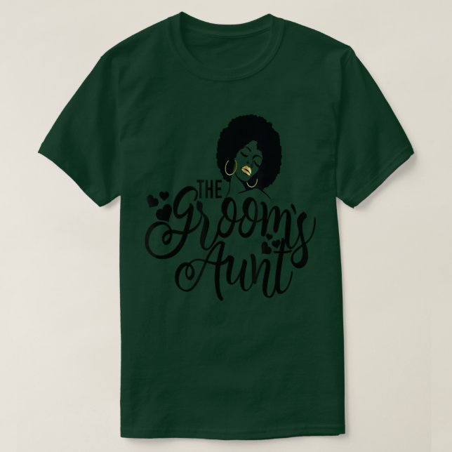 The Groom's Aunt  Black Bride Wedding Bridal Aunti T-Shirt (Design Front)