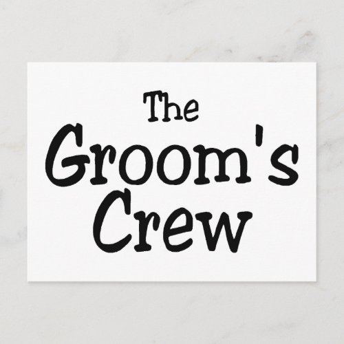 The Grooms Crew Wedding Postcard