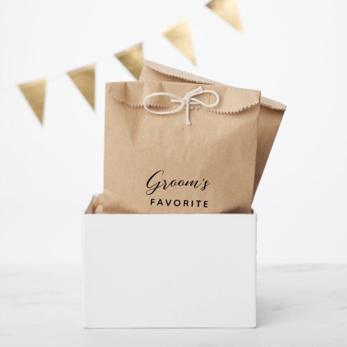 The Grooms Favorite Treat Wedding Favor Bag