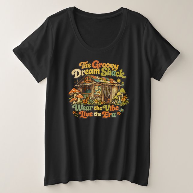 The Groovy Dream Shack: Basic Women's Plus-sizeTee Plus Size T-Shirt (Design Front)