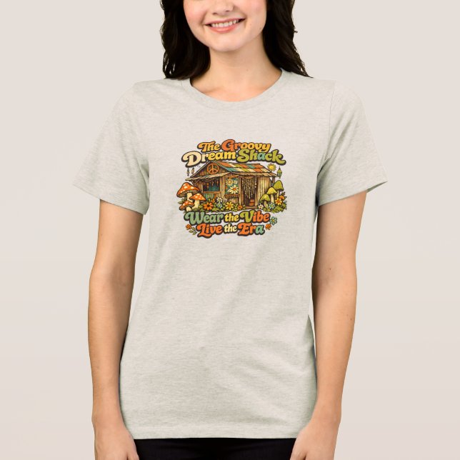 The Groovy Dream Shack: Bella+Canvas Tri-blend Tee (Front)