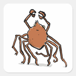 the groovy sea spider square sticker