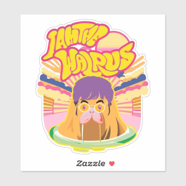 The Groovy Walrus - Retro Rock Vibes Sticker (Sheet)