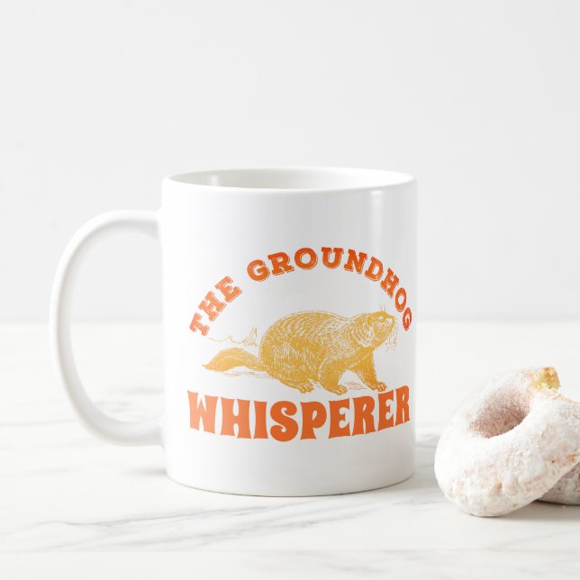 The Groundhog Whisperer - Groundhog Day Coffee Mug (With Donut)