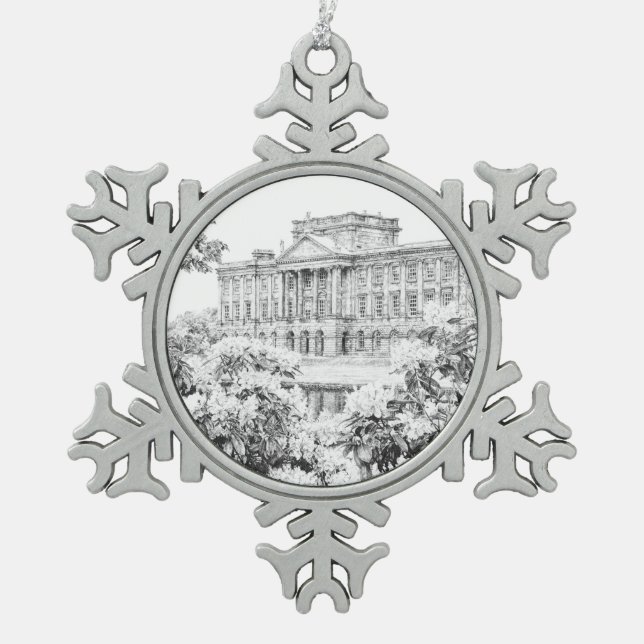 The Grounds at Pemberley - Snowflake Pewter Christmas Ornament (Front)