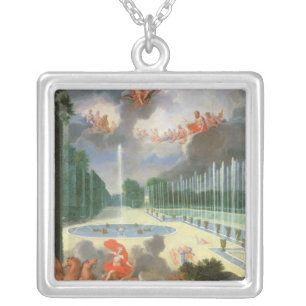 The Groves of Versailles. View of Dragon Pool Silver Plated Necklace