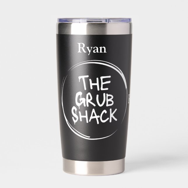 The Grub Shack Black Insulated Tumbler (Front)