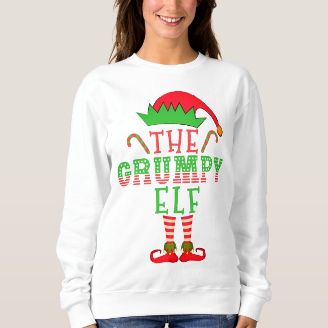 The Grumpy Elf Christmas Family Matching Pajama Sweatshirt (Front)