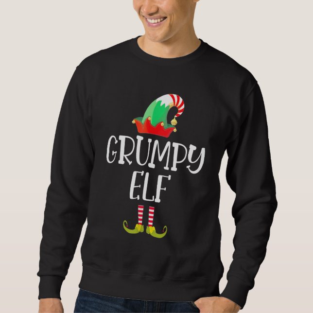 The Grumpy Elf Matching Family Group Christmas Par Sweatshirt (Front)