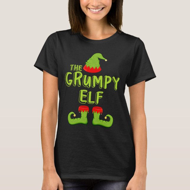 The Grumpy Elf  Matching Group Christmas Costume T-Shirt (Front)