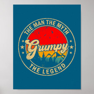 The Grumpy Myth Legend Vintage Retro Poster