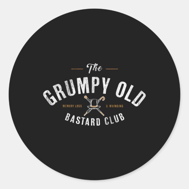 The Grumpy Old Bastard Club Classic Round Sticker (Front)