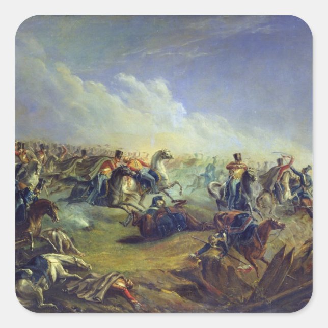The Guard hussars attacking near Warsaw Square Sticker (Front)