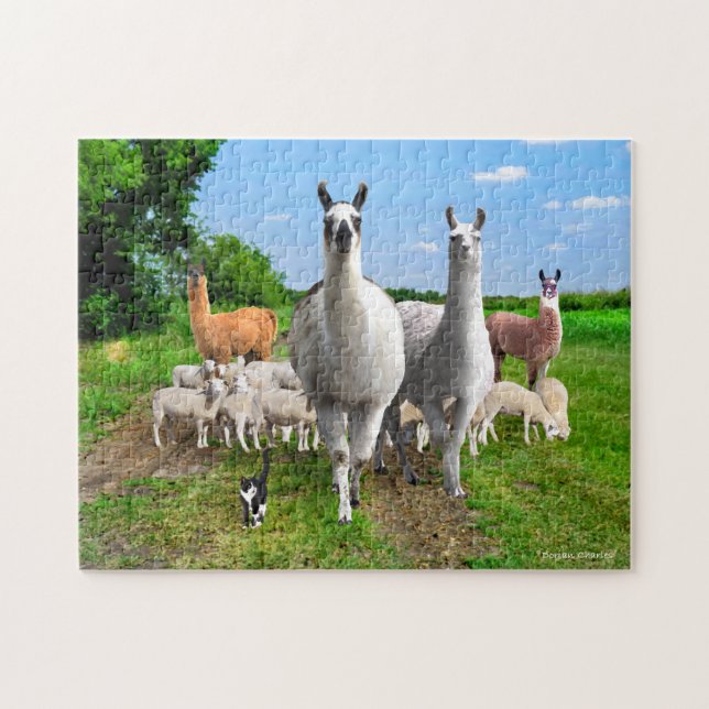 "The Guard Llamas"  Jigsaw Puzzle (Horizontal)