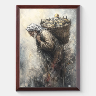 "The Guardian of Memory" - Palestinian Elder Carry Award Plaque
