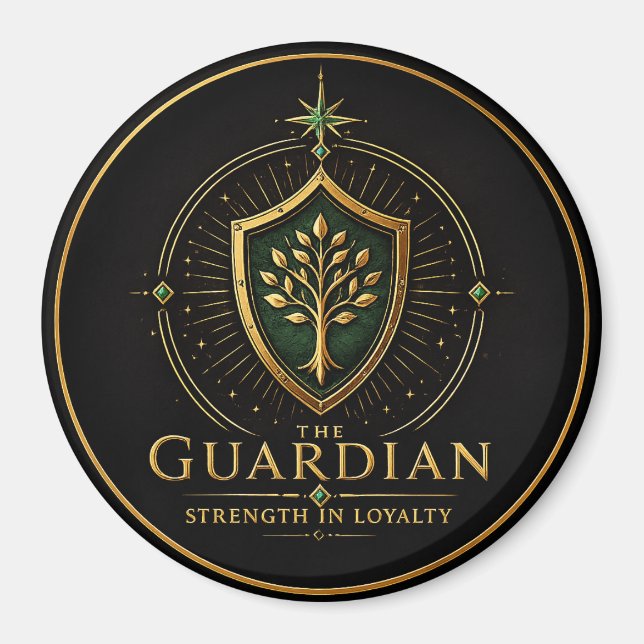 The Guardian Taurus Archetype Circle Magnet (Front)