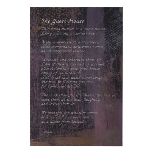 The Guest House by Rumi Poetry Abstract Wall Art