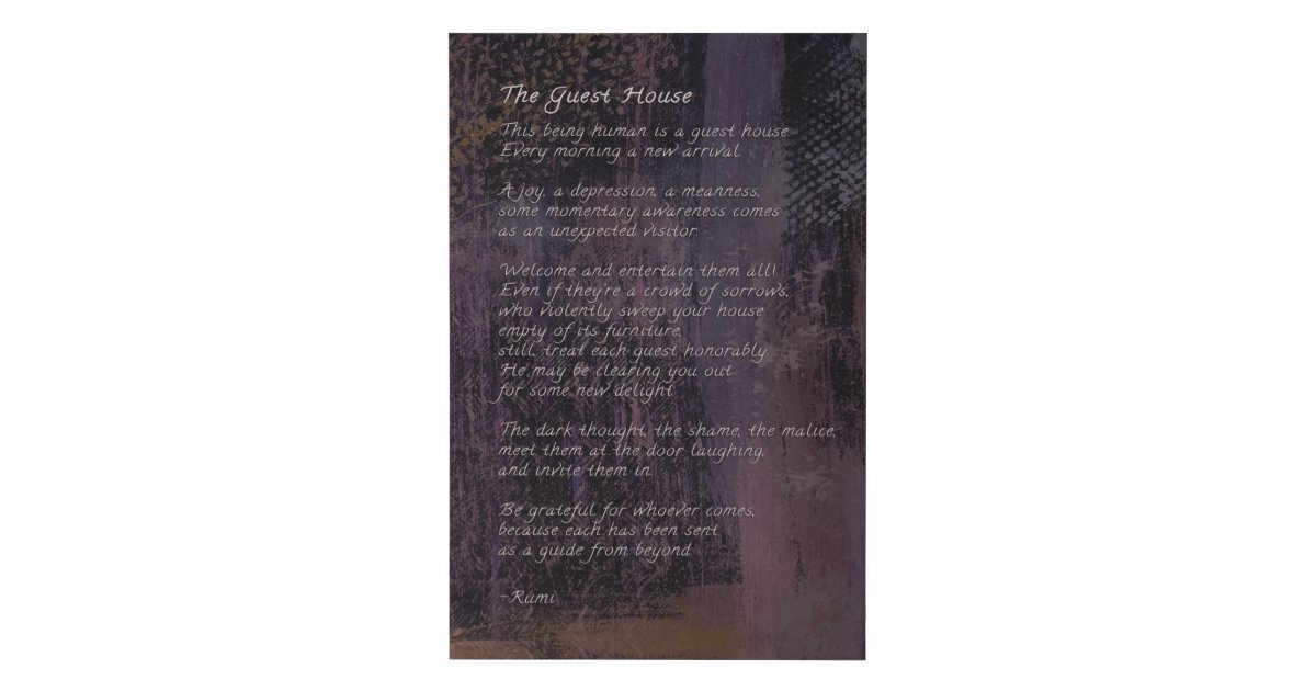 The Guest House By Rumi, Poetry Abstract Wall Art | Zazzle