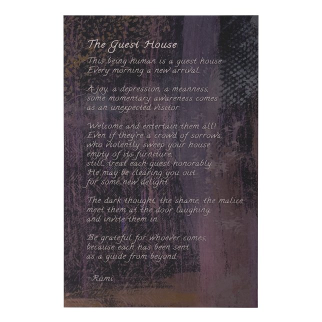 The Guest House by Rumi, Poetry Abstract Wall Art (Front)