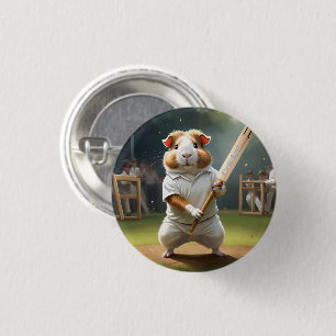 The Guinea Pig Cricketer: Dressed in Whites, Button