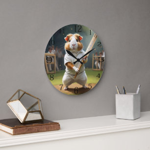 The Guinea Pig Cricketer: Dressed in Whites, Large Clock
