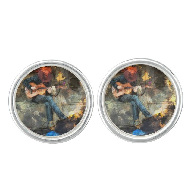 The Guitar Man Cufflinks (Front)