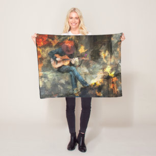 The Guitar Man Fleece Blanket