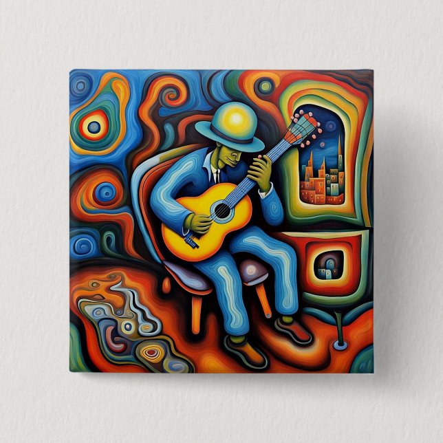 The Guitar Player Button (Front)