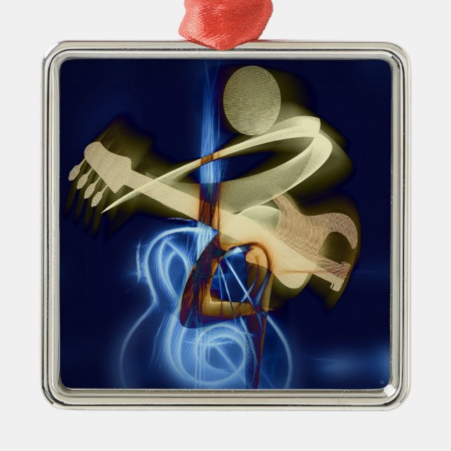 The Guitar Player Metal Ornament (Front)