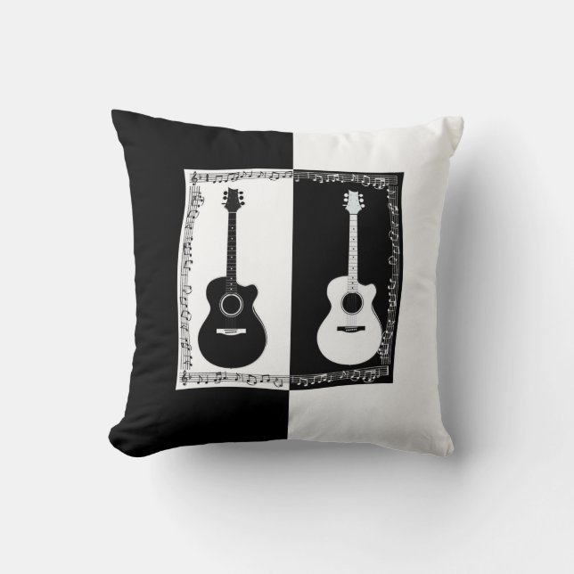 The Guitar Throw Pillow (Front)