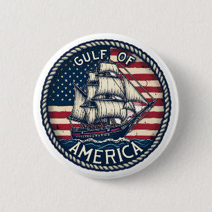 The Gulf Of Usa America Patriotic Button