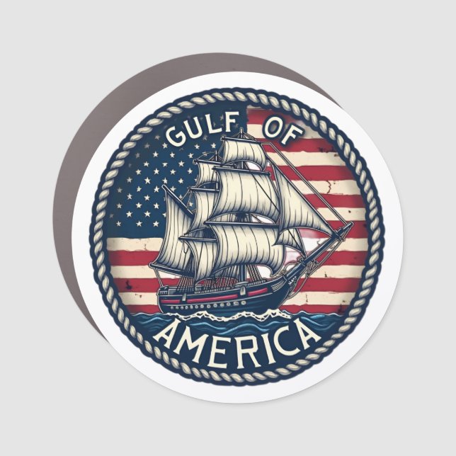 The Gulf Of Usa America Patriotic Car Magnet (Front)