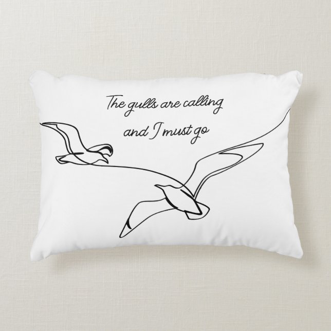 The gulls are calling and I must go Seagull art Accent Pillow (Front)