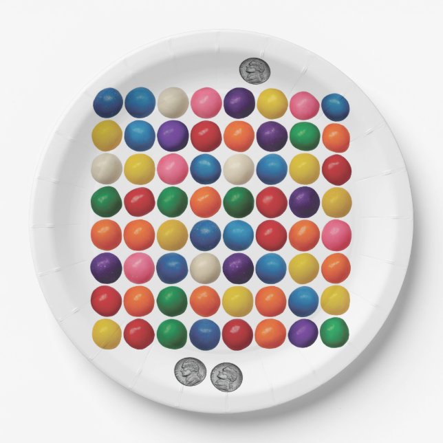 The Gumball Machine Paper Plates (Front)