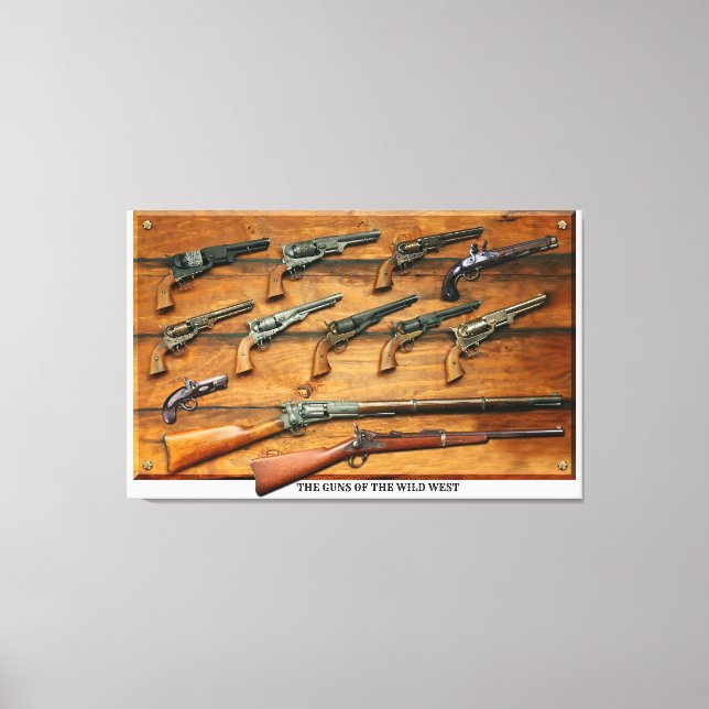 The guns of the wild west stretch canvas print (Front)