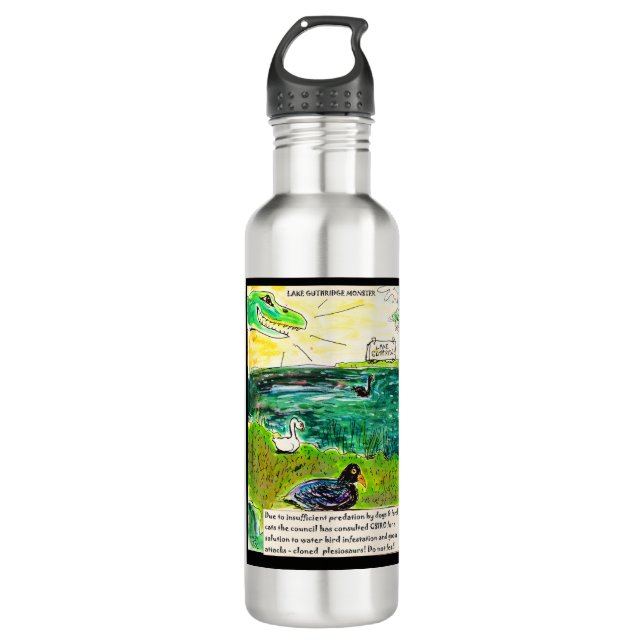 The Guthridge Lake Monster Stainless Steel Water Bottle (Front)
