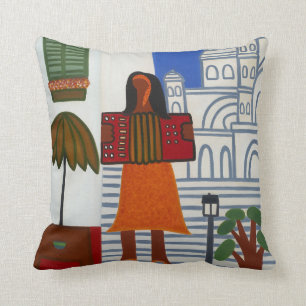 The Gypsy Girl in Front of Sacre Coeur 2006 Throw Pillow