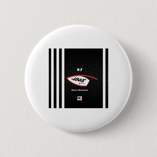 The Haas F1 Team “oliver Bearman” Sticker  Button (Front)