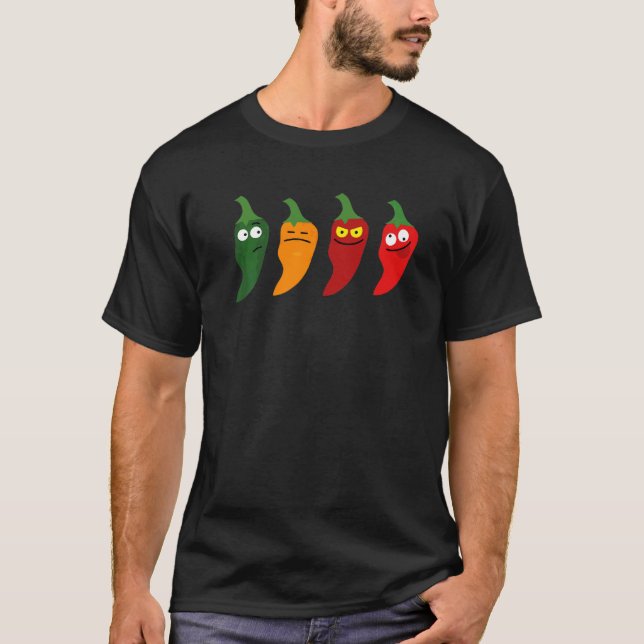 The Habanero Hot Colorful Pepper T-Shirt (Front)