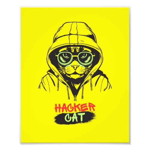 The Hacker Cat Photo Print