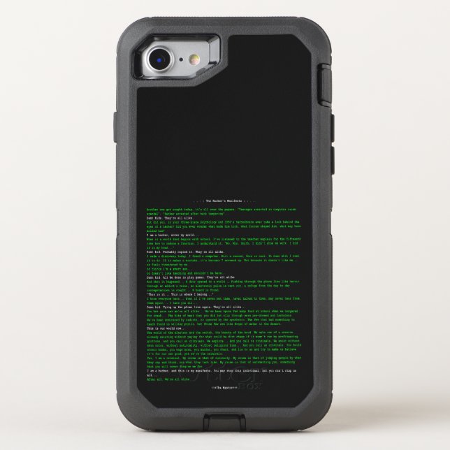 The Hacker's Manifesto Otterbox iPhone Case (Back)